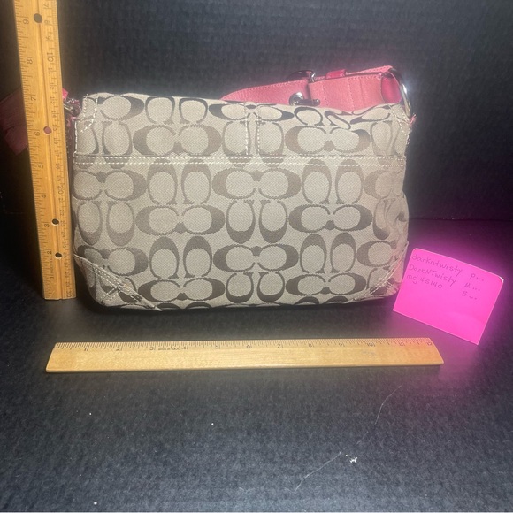 VINTAGE LN Coach Signature Textile Jacquard & leather handbag Braided strap - Picture 4 of 15